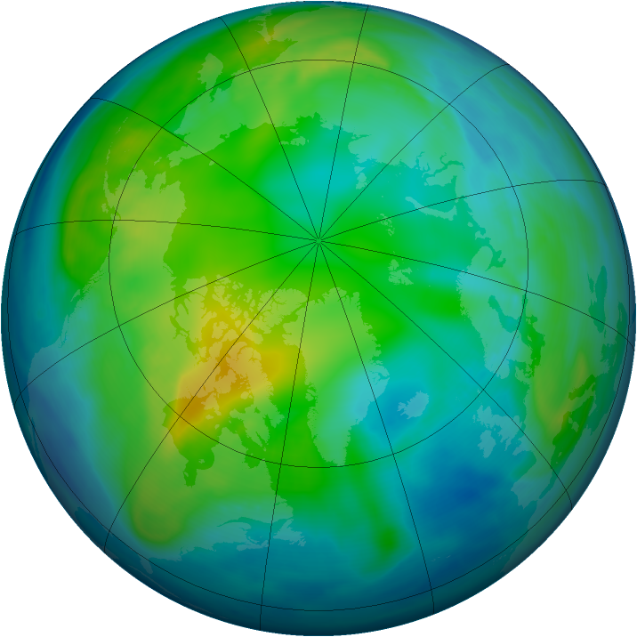 Arctic ozone map for 15 November 2007